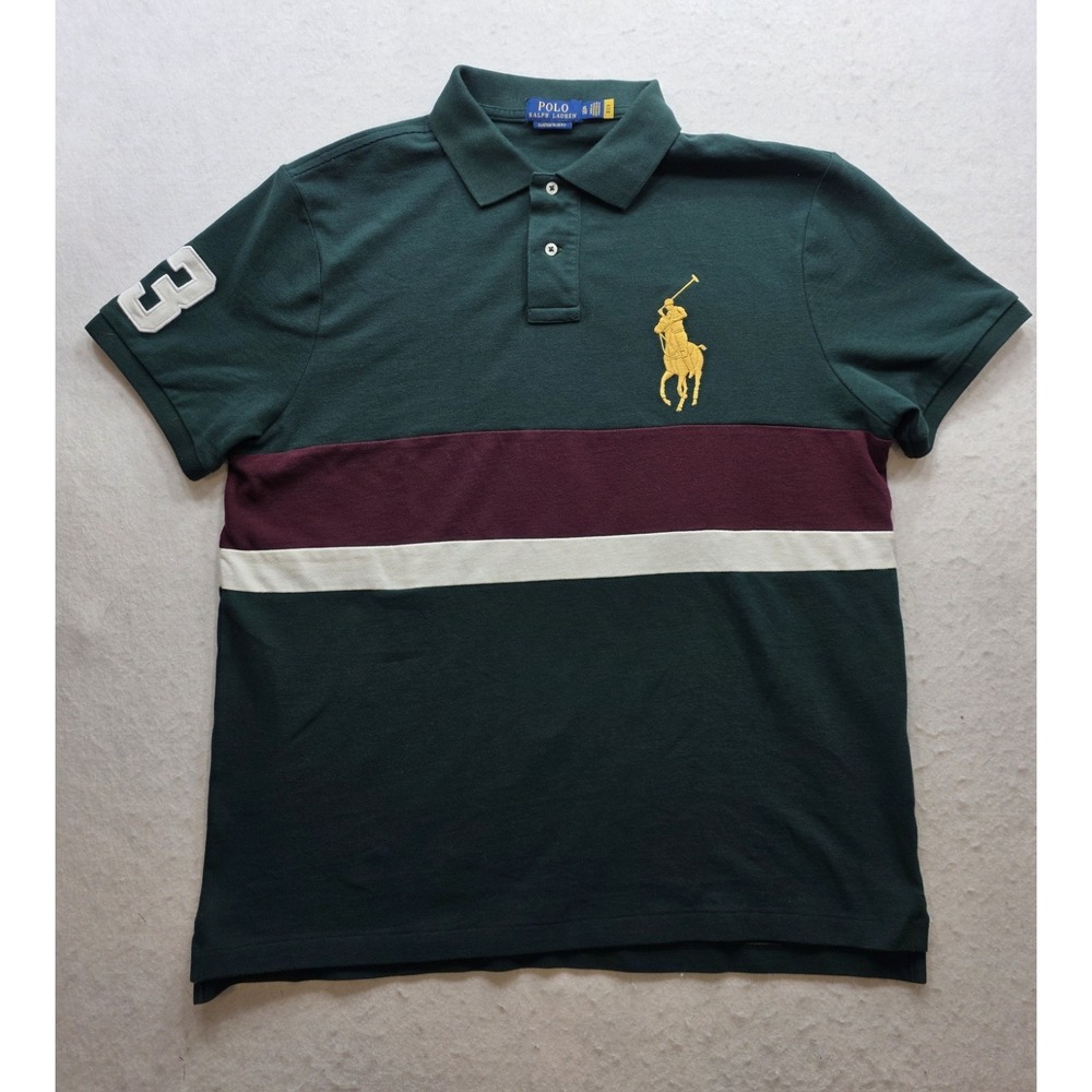 Polo Ralph Lauren Men's Green w Big Yellow Pony Short Sleeve Polo Shirt. Size XL - Picture 2 of 8